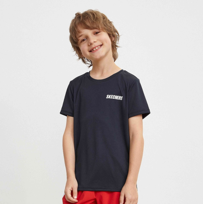 Skechers 斯凯奇 新款男童女童纯棉短袖T恤 （110-160cm） L121K089 11色54.98元包邮（双重优惠）