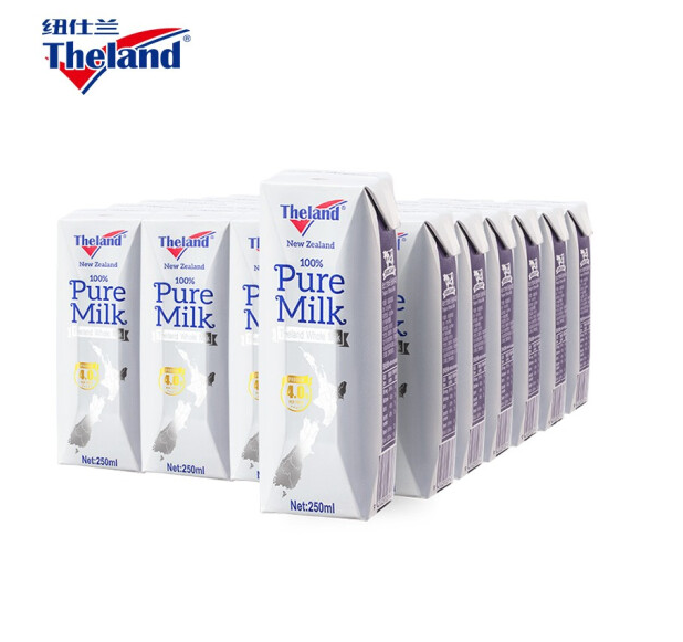 补券！Theland 纽仕兰 4.0g乳蛋白低脂高钙纯牛奶 250ml*16盒43.5元包邮（双重优惠）
