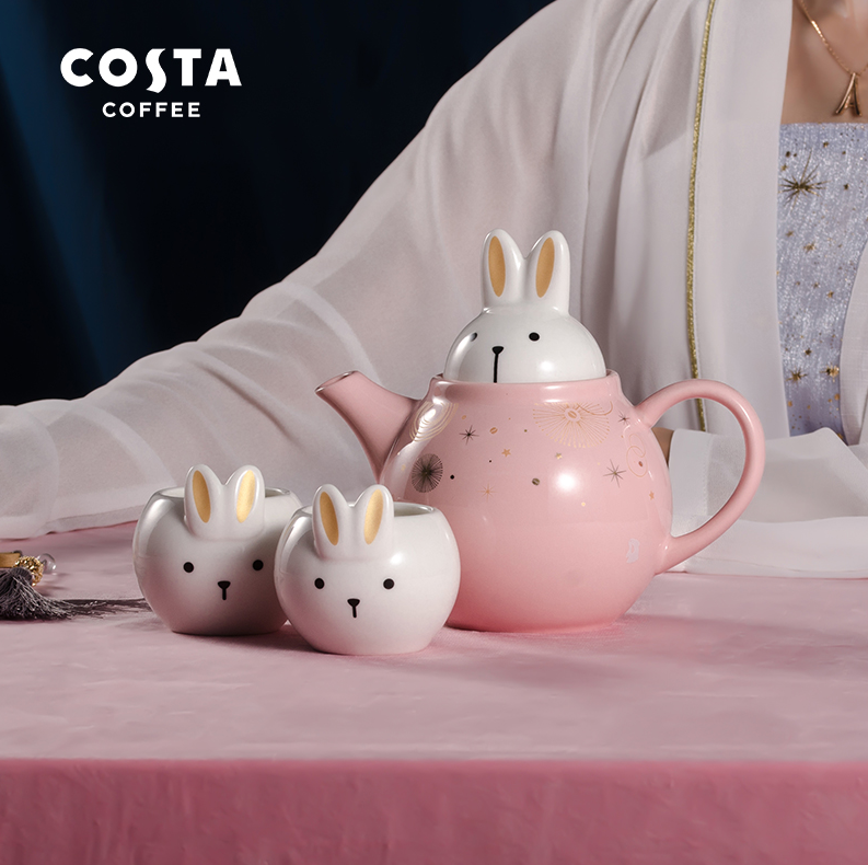 COSTA 咖世家 星空玉兔陶瓷茶具套装（一壶二杯）新低101元包邮（双重优惠）