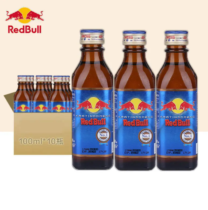 泰国进口 RedBull 红牛 维生素功能饮料 玻璃瓶 100ml*10瓶装23.5元包邮包税