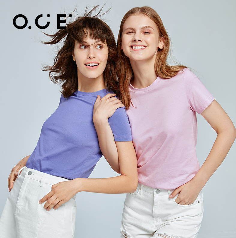 OCE  2021新款女士纯色纯棉短袖T恤 10色29.85元包邮（双重优惠）