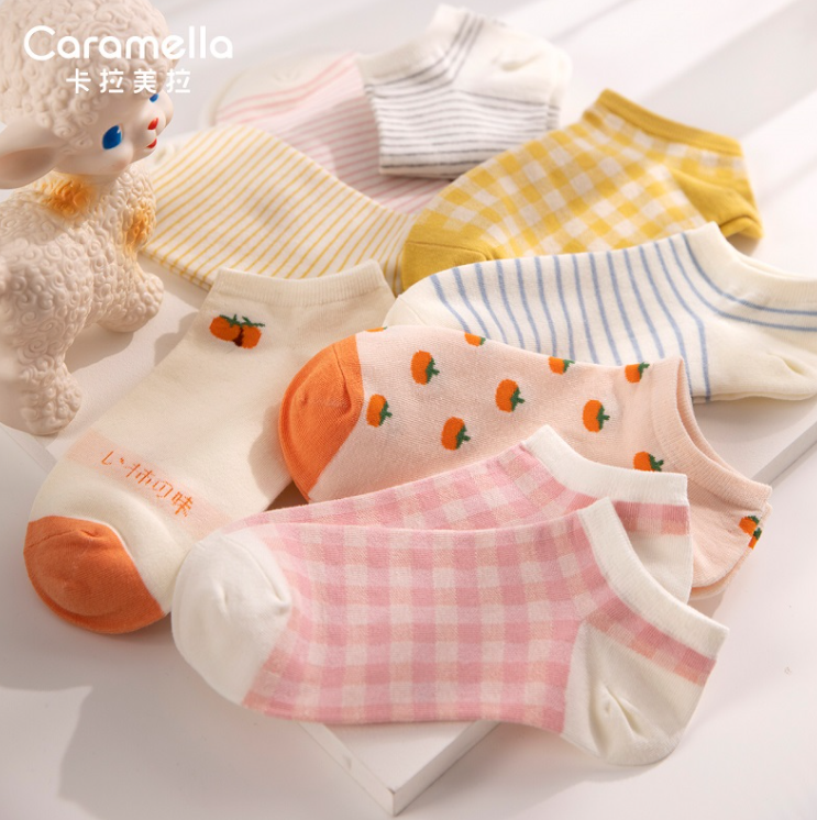 CARAMELLA 可爱日系纯棉短袜 2双*5件 多款可选新低26.9元包邮（拍5件）
