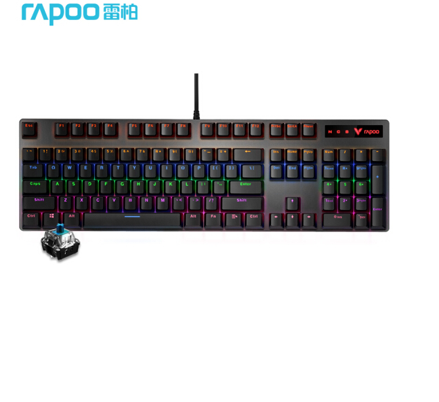Rapoo 雷柏 V500PRO 单光版 104键背光机械键盘 青轴新低84元（双重优惠）