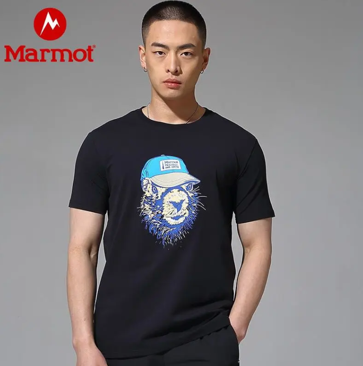 Marmot 土拨鼠 2022夏季新款男士印花棉质短袖T恤 E23001*2件218.4元包邮（109.2元/件）