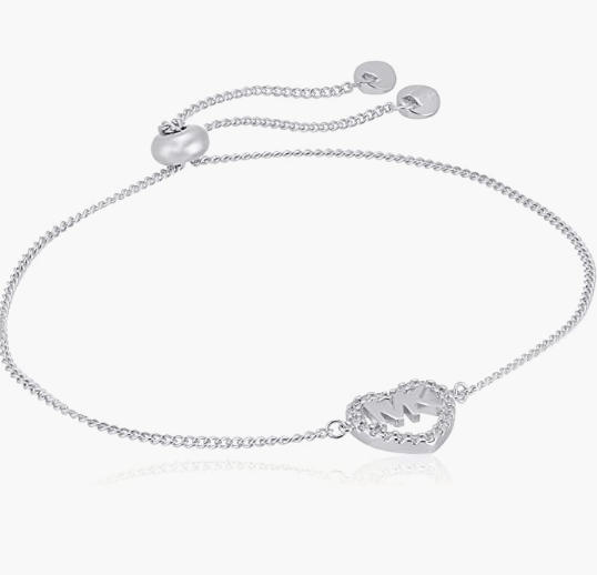 Michael Kors 迈克·科尔斯 徽标心型镶钻银项链 MKC1244AN710288.54元（天猫折后1020元）