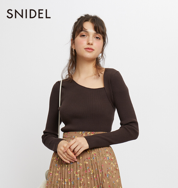 Snidel 女士修身不对称罗纹针织衫 SWNT221010186.02元