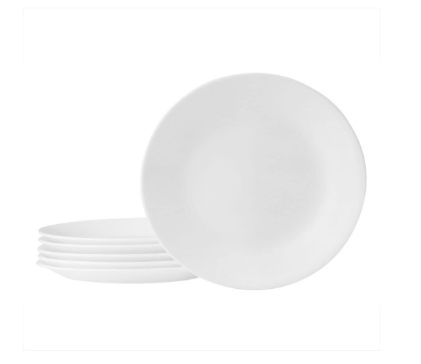 美国康宁 corelle 三层Vitrelle玻璃白色餐具 21cm深盘 6件套新低175.73元