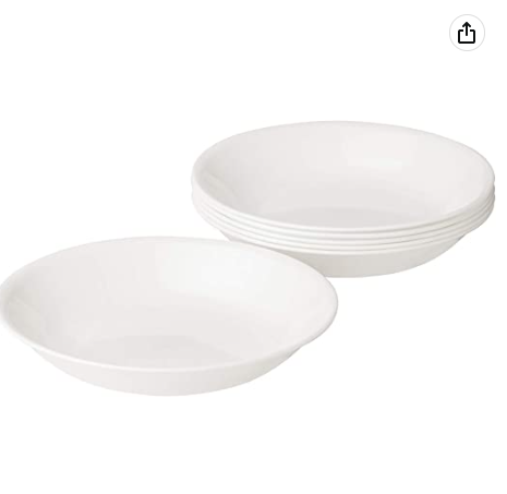 美国康宁 corelle 三层Vitrelle玻璃白色餐具 21cm深盘 6件套新低175.73元