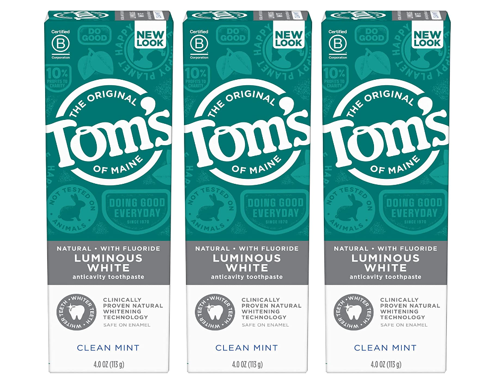 Tom's of Maine 汤姆小屋 天然光曜亮白含氟牙膏 113g*3支80.8元（天猫旗舰店69元/支）