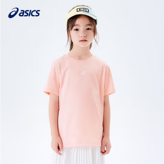 PLUS会员，ASICS 亚瑟士 男女童纯棉短袖T恤 3色68.05元包邮（双重优惠）