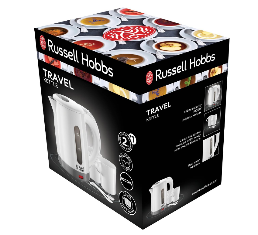 Russell Hobbs 领豪 23840-70  便携式旅行电热水壶 0.85L（含2杯2勺）新低99.97 元