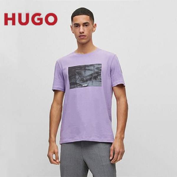 HUGO Hugo Boss 雨果·博斯 23夏新款男女同款抽象图案纯棉短袖T恤 50488913217.11元