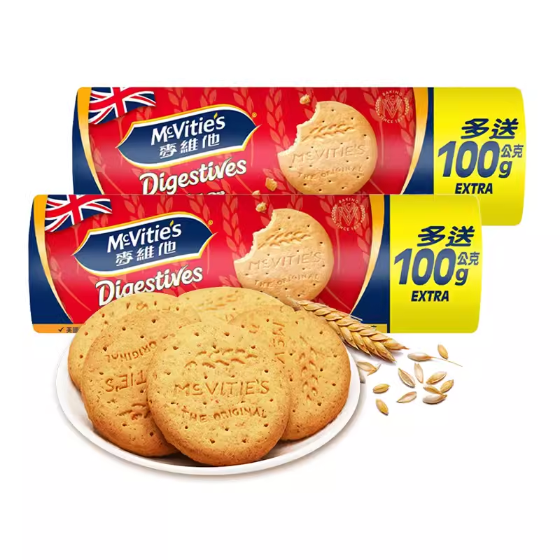 英国进口 Mcvities 麦维他 全麦粗粮消化饼干 500g*2件23.9元包邮（需领券）