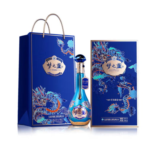 洋河 梦之蓝·祥龙献瑞 2024龙年生肖 52度绵柔型白酒礼盒装550mL 酒杯*2新低638.16元包邮（多重优惠）
