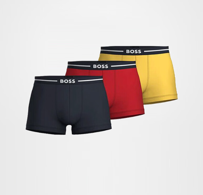 <span>白菜！</span>20点开始，Hugo Boss 雨果·博斯 男士弹力棉平角内裤 50490888  3条装新低99元包邮（33元/条）