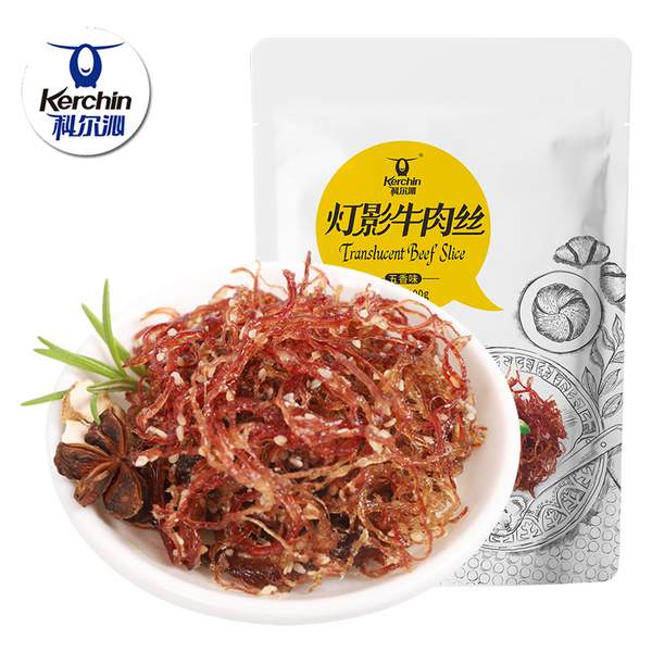 科尔沁 灯影牛肉丝 100g*2件17元包邮（8.5元/件）