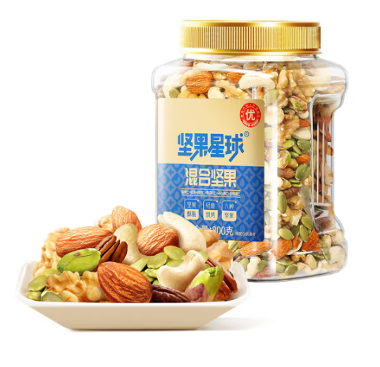 <span>白菜！</span>沃隆 6种纯坚果 坚果星球 每日坚果 800g*2件新低118元包邮（59元/件）