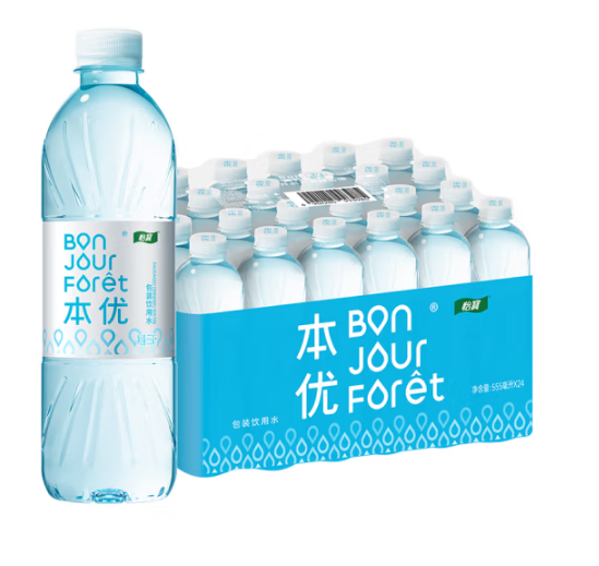怡寶 本優(yōu) 包裝飲用水 555ml*24瓶21.28元包郵（0.88元/瓶）
