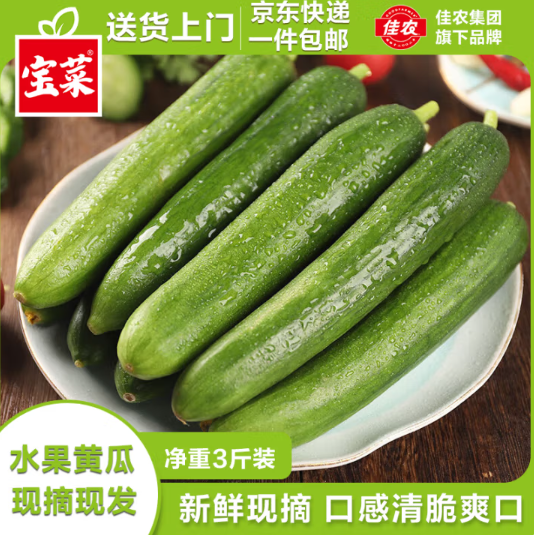Goodfarmer 佳農(nóng) 寶菜 山東荷蘭水果黃瓜 凈重3斤 單果80g+9.77元包郵