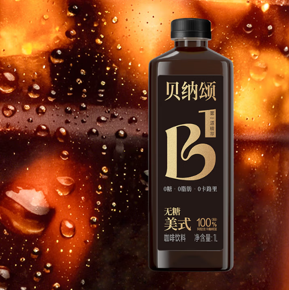 味全 貝納頌 冷藏?zé)o糖美式咖啡 1L*4件30.96元包郵（7.74元/件）