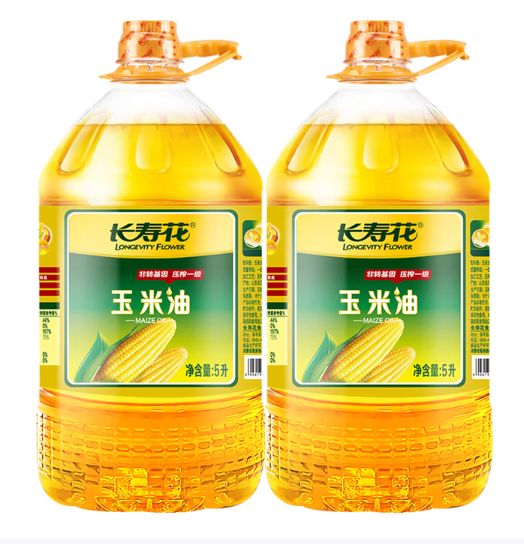 長壽花 非轉(zhuǎn)基因 壓榨一級(jí)玉米油 5L*2桶119.9元包郵（11.99元/L）