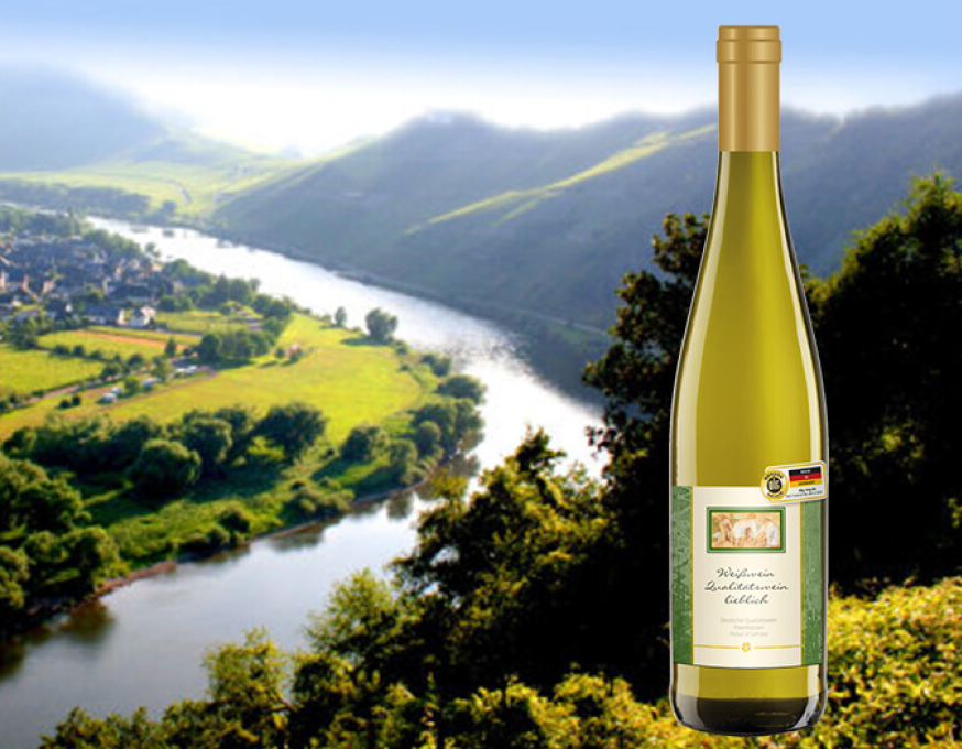 德国进口，Rheinhessen 莱茵黑森 圣母之乳 半甜白葡萄酒 750ml25元