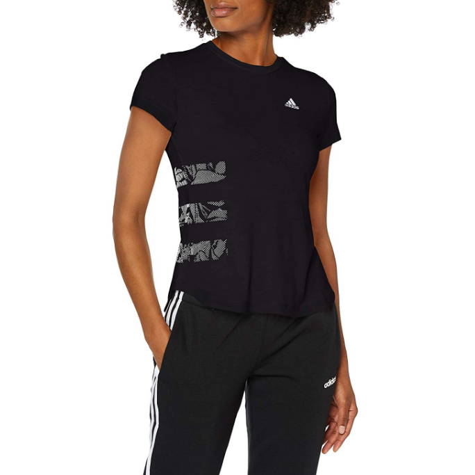 限尺码，adidas 阿迪达斯 经典三条杠 女士 短袖圆领T恤95.57元