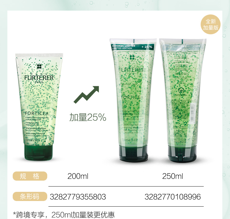 RENE FURTERER 馥绿德雅 复合精油强健 防脱发洗发露 250ml*5支装 293.75元包税包邮新低58.75元/件包邮（需领券）