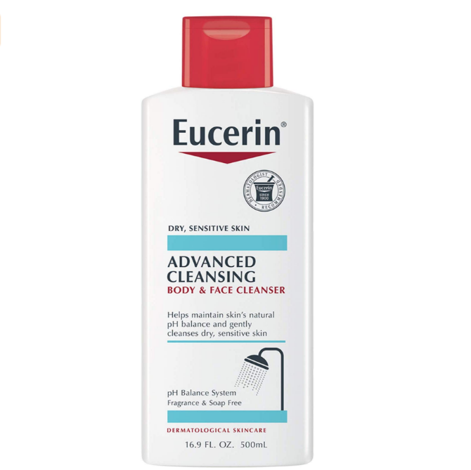 EUCERIN 优色林 Advanced Cleaning 敏感干皮沐浴露（面部可用）500ml新低71.24元
