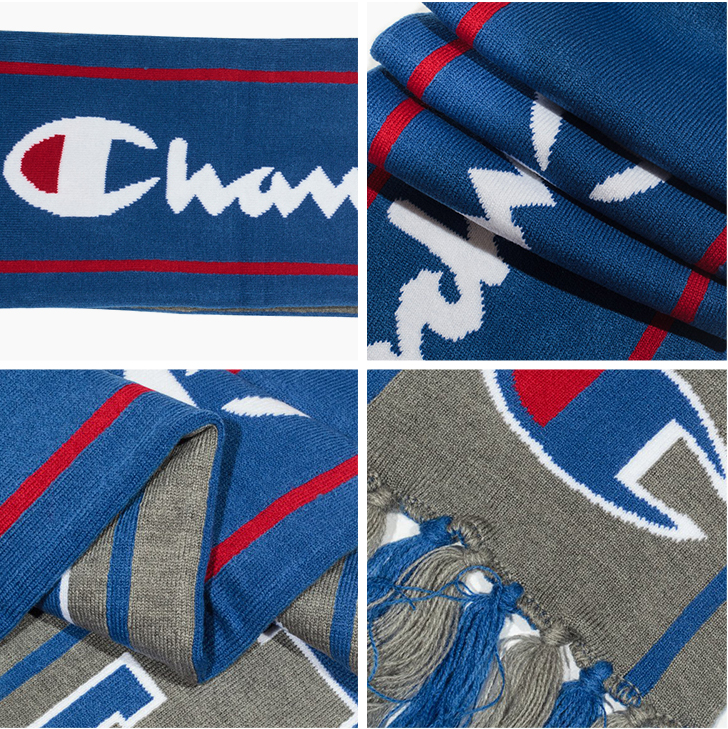 Champion 冠军 Life系列 100年纪念款 草体logo流苏双面围巾 H0723A新低128.62元