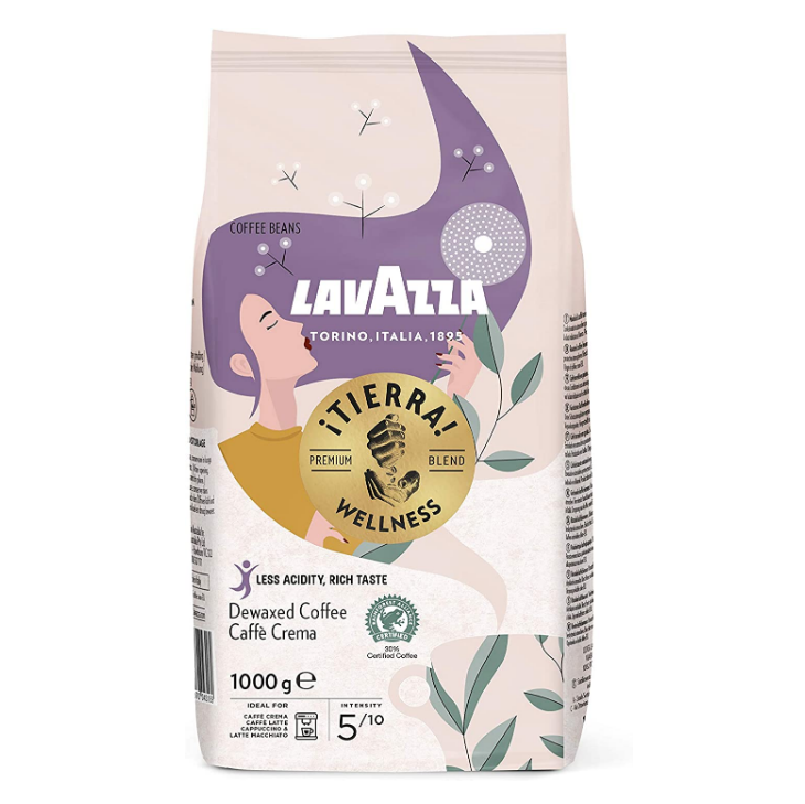 雨林联盟认证，LAVAZZA 拉瓦萨 Tierra!大地系列 低因咖啡豆 1kg132.81元（可3件92折）