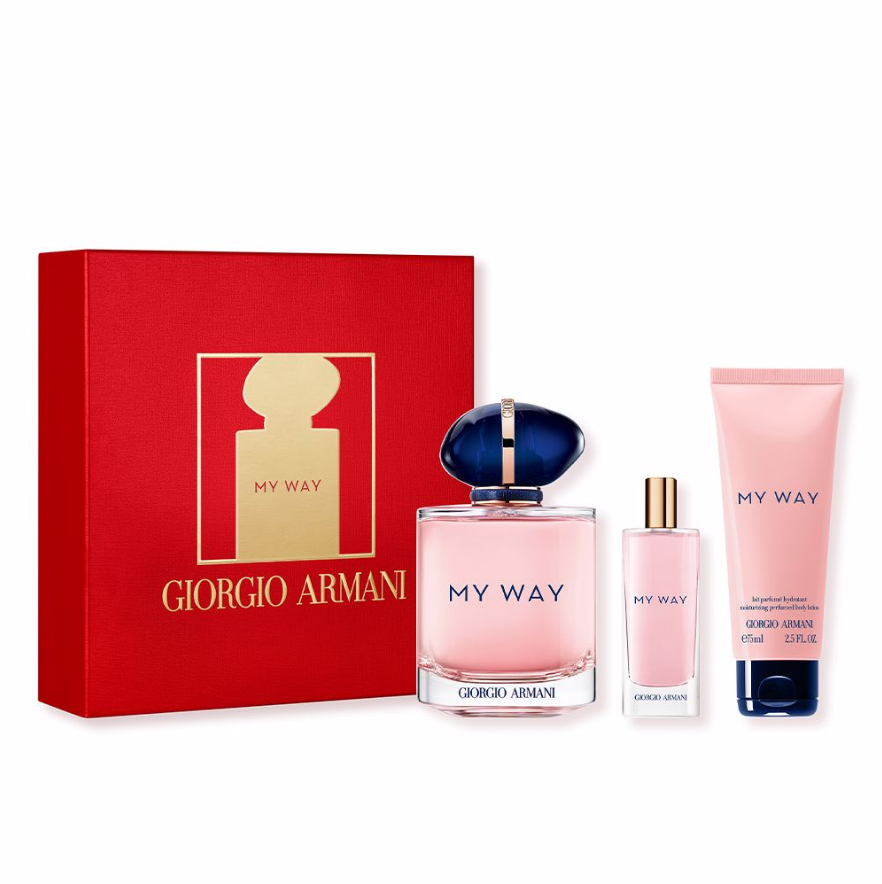 ARMANI 阿玛尼 MyWay自我无界限定版浓香水套装（EDP 90ml+15ml+身体乳75ml）€94.6免费直邮含税到手681元（天猫单香水1350元）