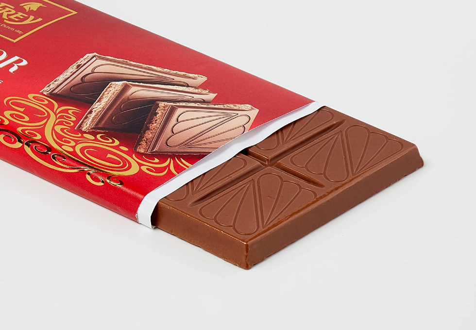 瑞士百年经典巧克力品牌，FREY Giandor 无糖杏仁奶油夹心牛奶巧克力100g*10块128.35元（可3件92折）
