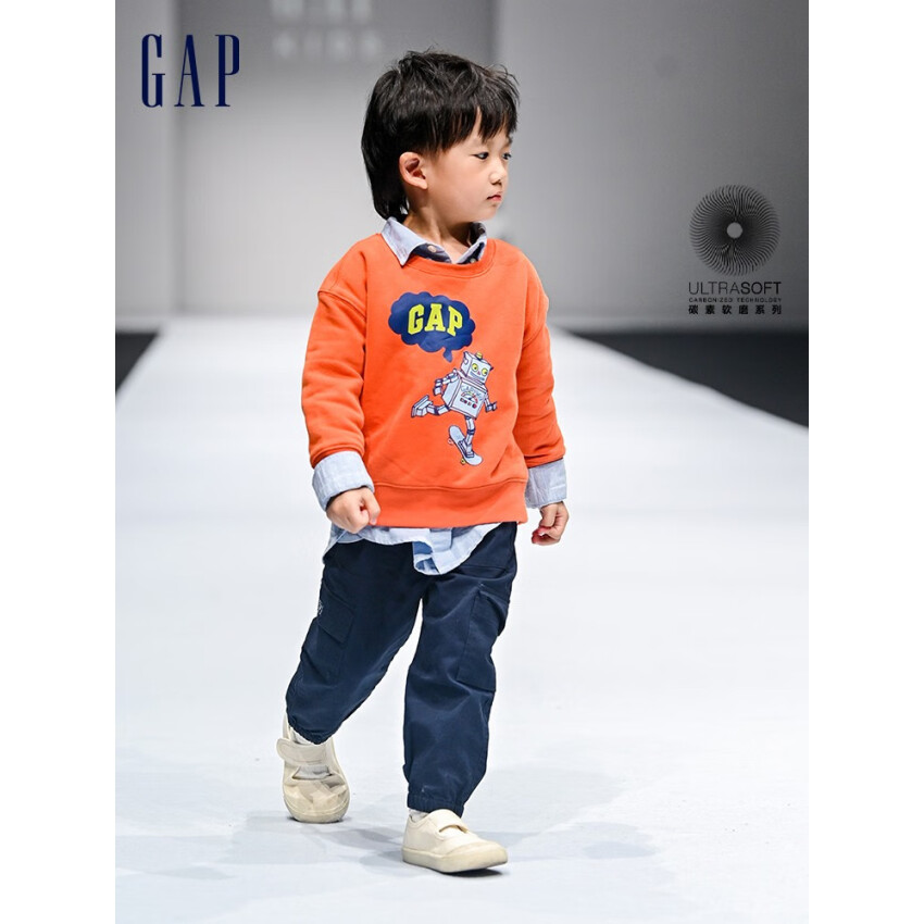 Gap 盖璞 2022新款 男女幼童碳素软磨抓绒套头卫衣*2件 448149166.28元包邮（折83.14元/件）