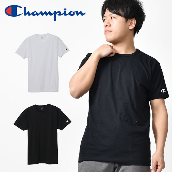 销量第一，日版 Champion 冠军牌 男士竹节棉抗菌防臭短袖T恤 2件装 CM1-T701新低64.18元（新低35.01元/件）