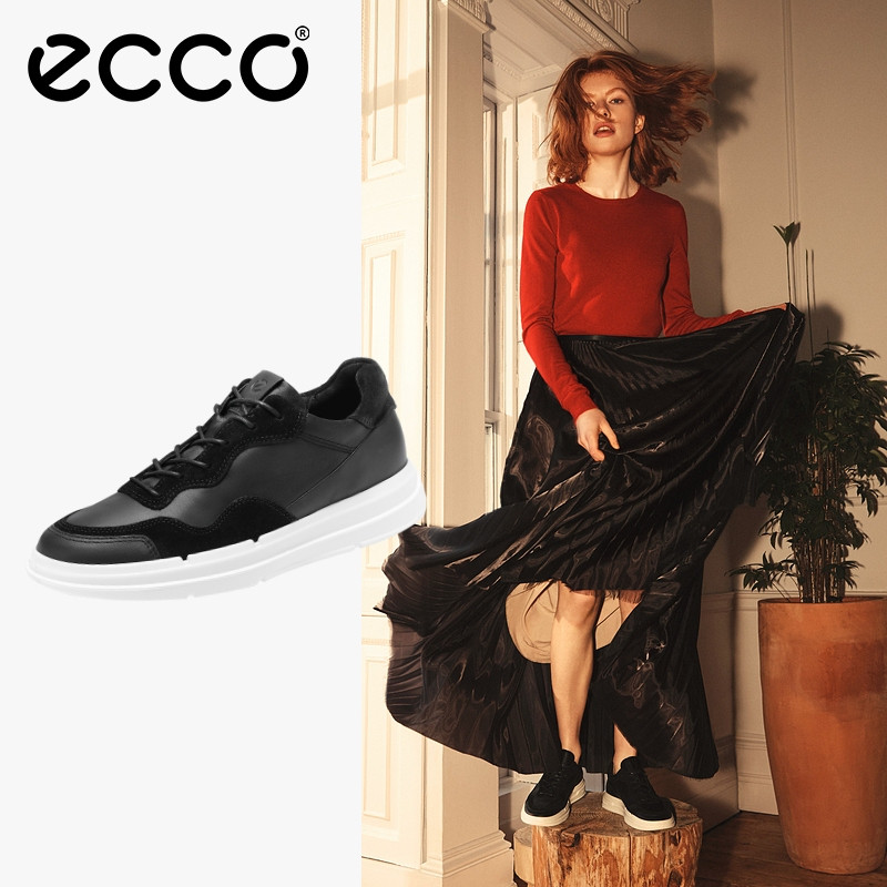ECCO 爱步 Soft X柔酷系列 女士真皮拼接运动鞋 420403480元包邮（前6小时免定金）