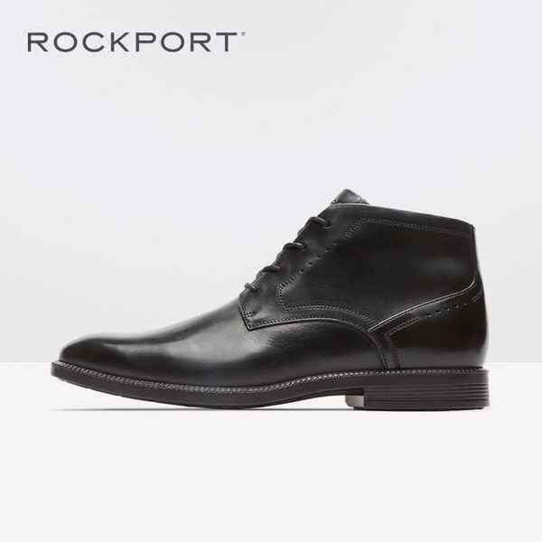 43码，Rockport 乐步 DresSports马拉松系列 男士商务真皮高帮短靴 V80654299元包邮