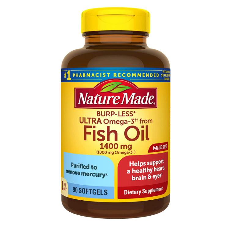 0稅費！Nature Made 天維美 Omega-3魚油1400mg*90粒*2件149.58元包郵（74.79元/件）