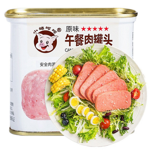 小豬呵呵 原味午餐肉罐頭 340g*10盒+湊單品新低88.6元（8.86元/罐）