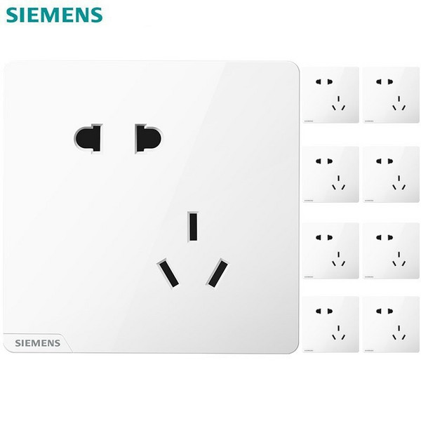 SIEMENS 西门子 皓彩系列 斜五孔插座 白色10只装*2套168元包邮（84元/件，共需20元定金）