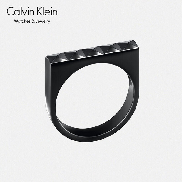 Calvin Klein 卡尔文·克莱恩 Edge系列 PVD黑色戒指 KJ3CBR1001新低90元（需领券）