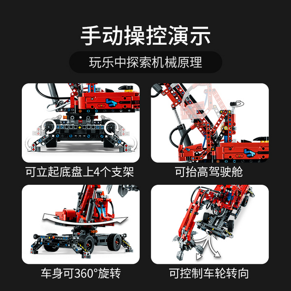 LEGO 乐高 Technic科技系列 42144 物料装卸机 赠圣诞老人30580+生肖虎年40491627元包邮（多重优惠）