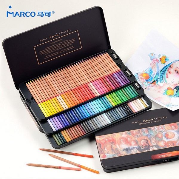 Marco 马可 雷诺阿31系列 120色油性彩色铅笔铁盒装3100-120TN*2套新低194.2元包邮（97.1元/件）