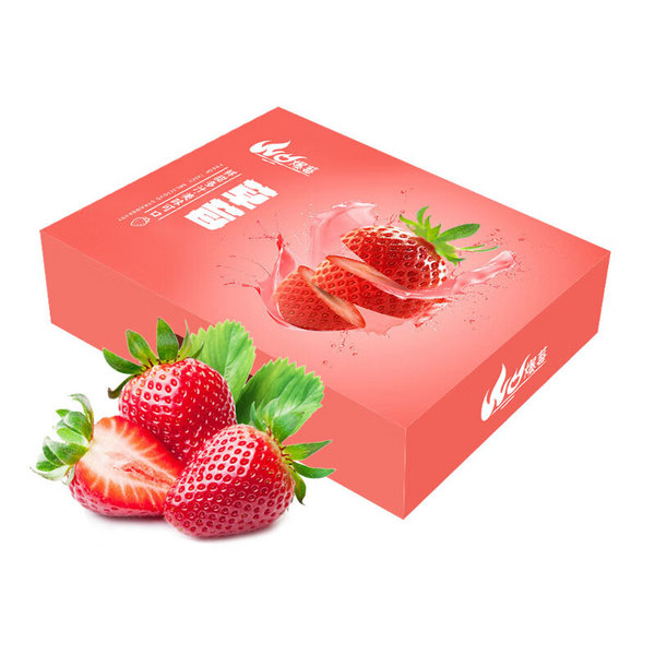 京鲜生 丹东红颜 奶油草莓礼盒装 约重450g（15-20颗）*3件99元包邮（双重优惠）