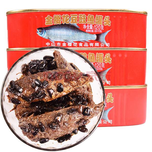 金櫻花 豆豉魚罐頭 120g*3罐 13.5元 ,2件7.5折