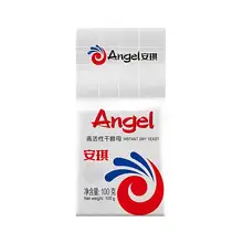  		Angel 安琪 酵母100克 低糖型高活性即发酵母家用做面包馒头包子发酵粉 3.87元 		