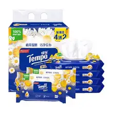   		88VIP：Tempo/得宝 洋甘菊湿纸巾 40片4包+10片2包 *2件 84.96元，合单价42.48元（双重优惠） 		