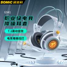   		SOMiC 硕美科 G941 耳罩式头戴式有线游戏耳机 119元 		