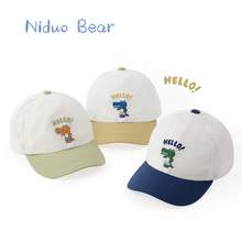   		niduo bear 尼多熊 儿童帽子宝宝鸭舌帽棒球帽男童网眼遮阳帽婴儿帽子夏季薄款 38元 		