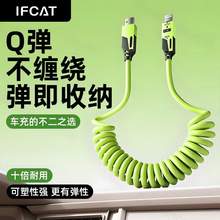  		元力猫 IFCAT 双Type 家用+车载+快充 万能四合一 弹簧伸缩 65W 1.5m 券后4.91元 		